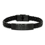 Godmother Braided Leather Bracelet Life is Learning to Dance in the Rain - Birthday, Christmas Holiday Gifts