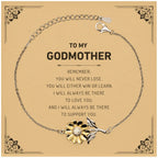 Godmother Gifts, To My Godmother Remember, you will never lose. You will either WIN or LEARN, Keepsake Sunflower Bracelet For Godmother Card, Birthday Christmas Gifts Ideas For Godmother X-mas Gifts
