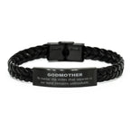 Godmother Long Distance Relationship No matter the miles that separate us, Our Bond Remains Unbreakable Braided Leather Bracelet Birthday Mother's Day Christmas Unique Gifts