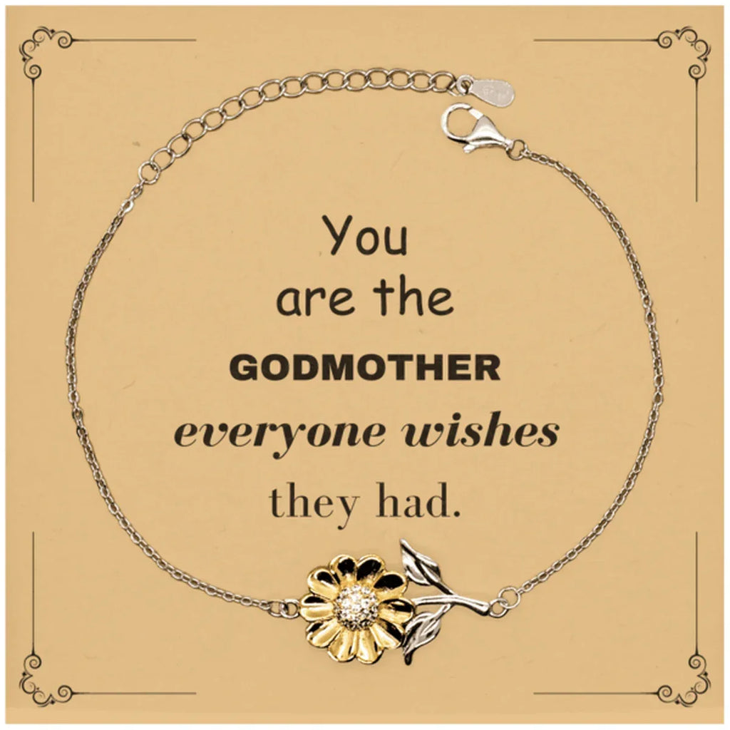 Godmother Sunflower Bracelet, Everyone wishes they had, Inspirational Bracelet For Godmother, Godmother Gifts, Birthday Christmas Unique Gifts For Godmother
