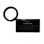 Godson Keychain Gifts, To My Godson You are braver than you believe, stronger than you seem, Inspirational Gifts For Godson Engraved, Birthday, Christmas Gifts For Godson Men Women