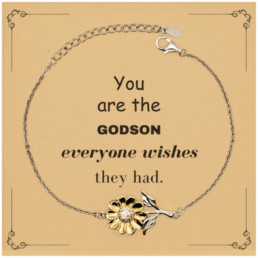 Godson Sunflower Bracelet, Everyone wishes they had, Inspirational Bracelet For Godson, Godson Gifts, Birthday Christmas Unique Gifts For Godson