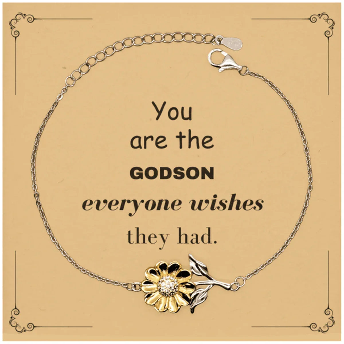 Godson Sunflower Bracelet, Everyone wishes they had, Inspirational Bracelet For Godson, Godson Gifts, Birthday Christmas Unique Gifts For Godson