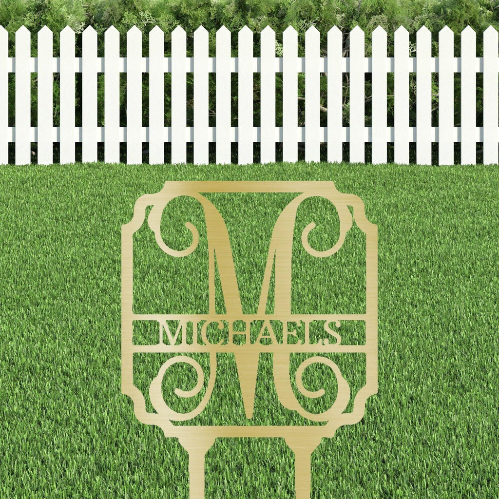 Vine Custom Name Initial Address Garden Lawn Yard Steel Stake Sign