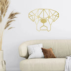 Dog Geometric Face Metal Art Wall Sign