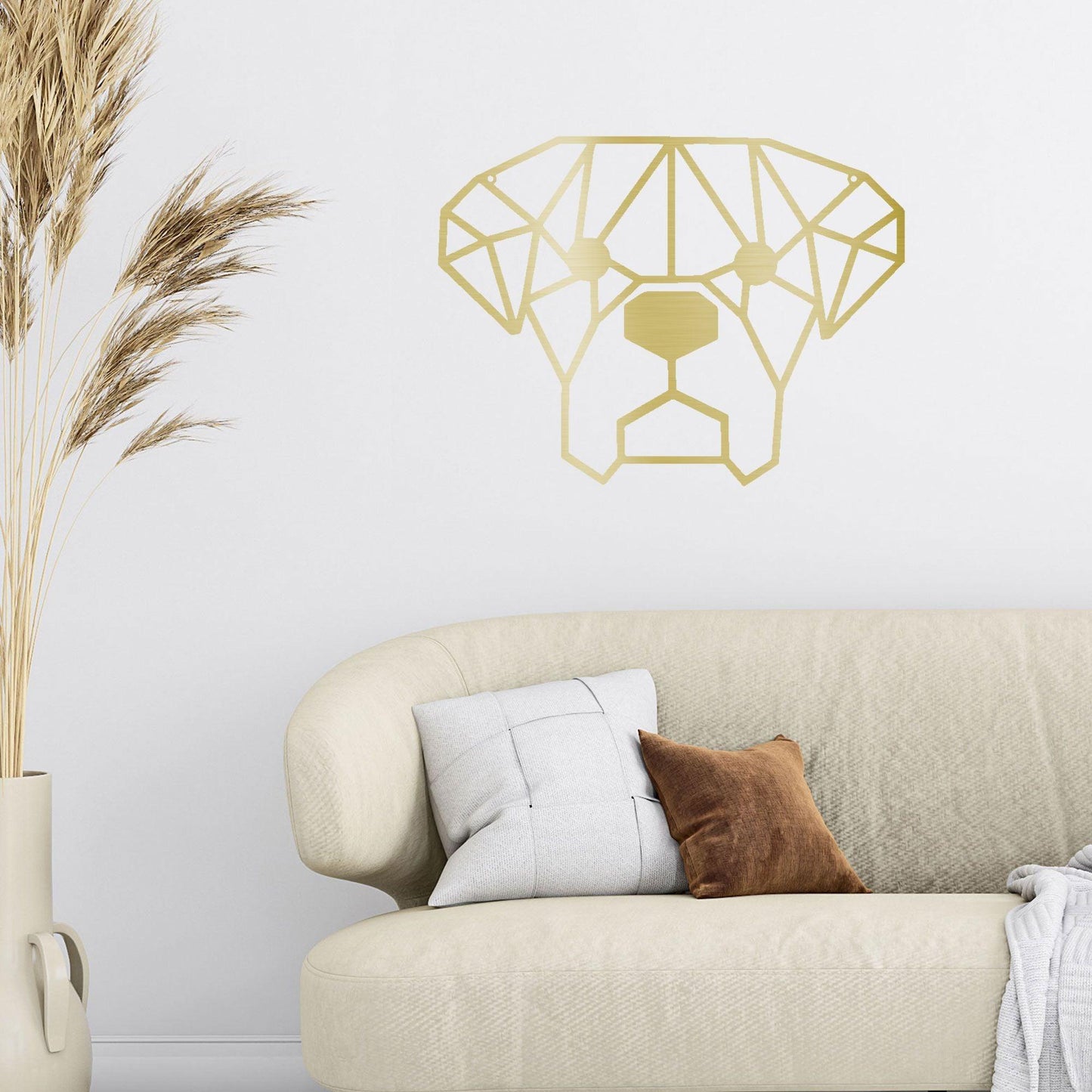 Dog Geometric Face Metal Art Wall Sign - Mallard Moon Gift Shop