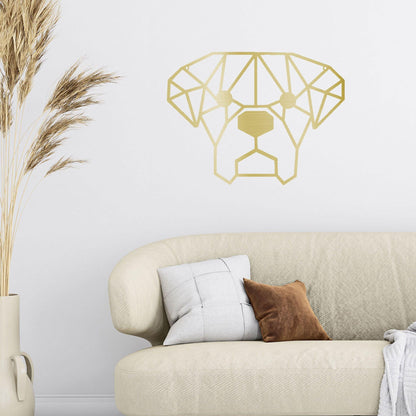 Dog Geometric Face Metal Art Wall Sign - Mallard Moon Gift Shop