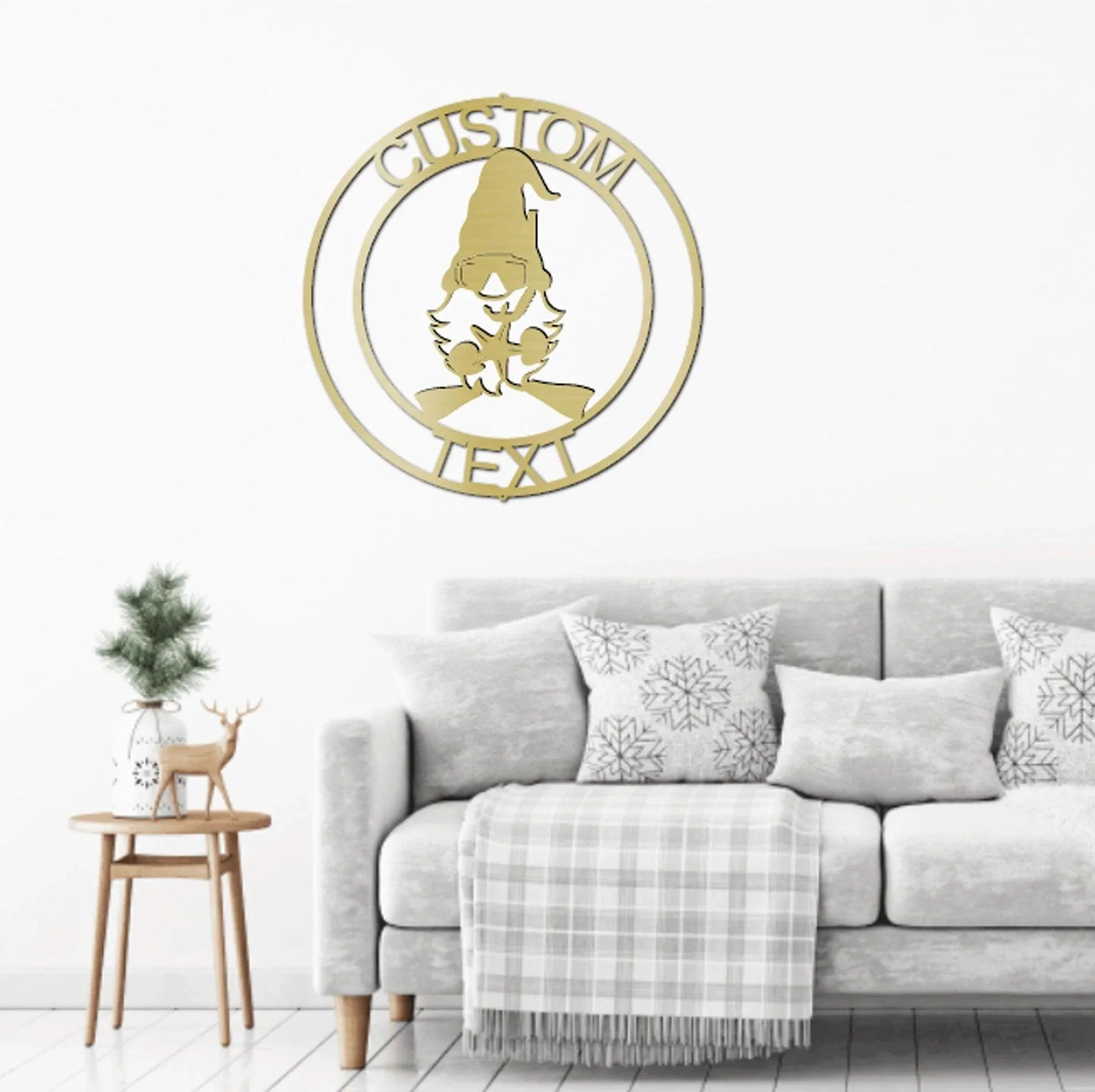 Summer Gnome Custom Name Metal Art Wall Sign Home Decor