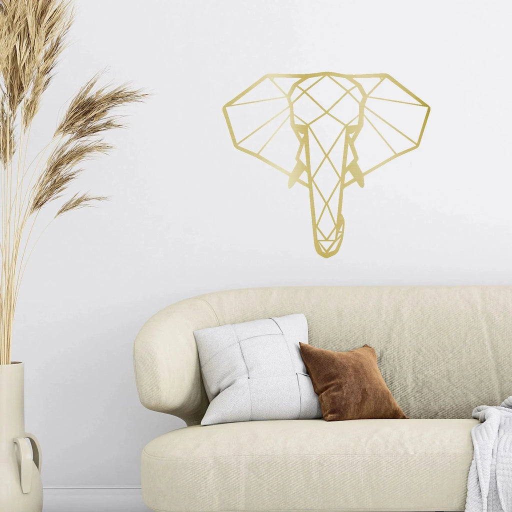 Geometric Elephant Indoor Outdoor Steel Wall Sign