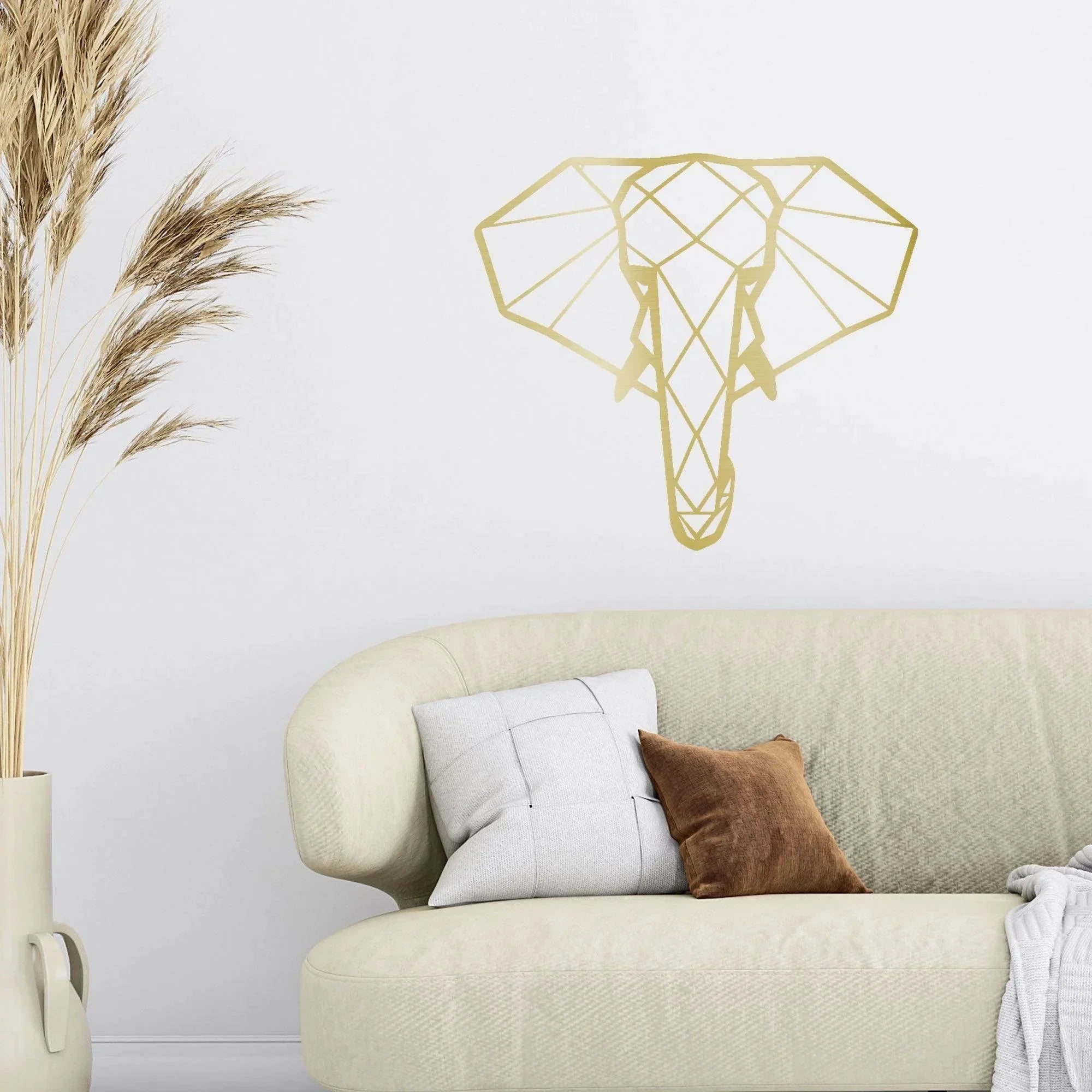 Geometric Elephant Indoor Outdoor Steel Wall Sign