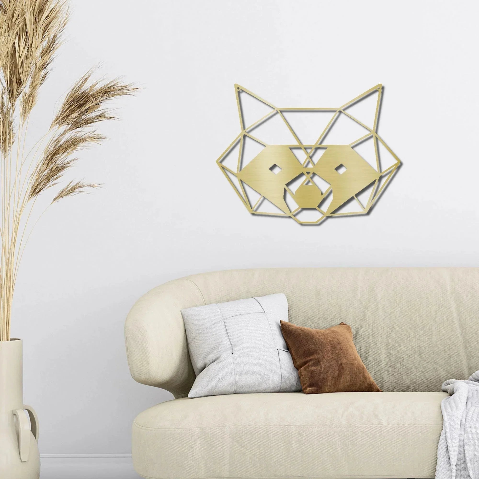Geometric Raccoon Indoor Outdoor Steel Wall Sign
