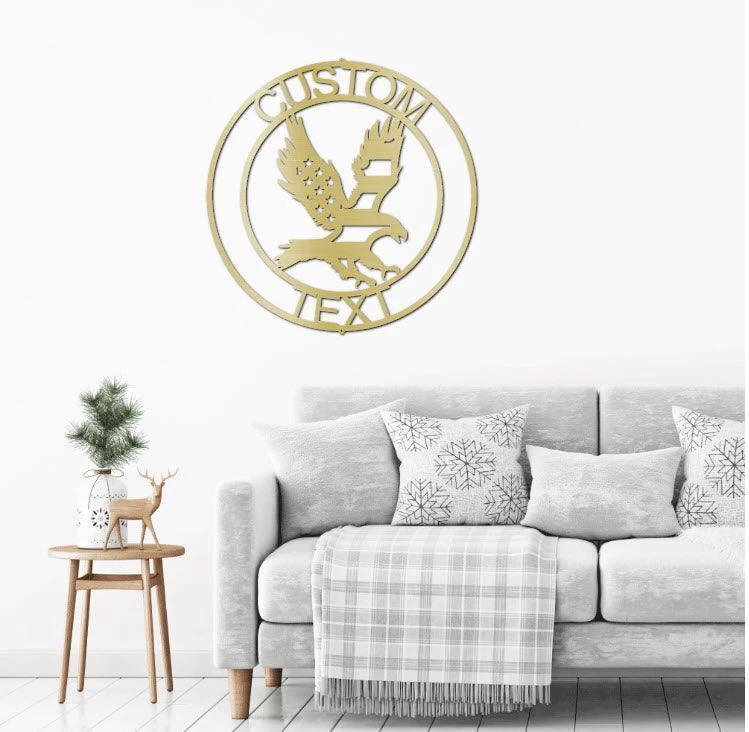 Eagle Personalized Patriotic Metal Art Wall Sign