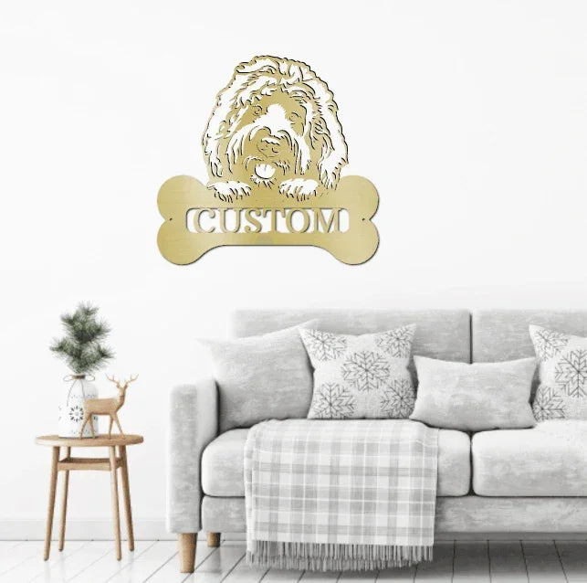 Dog Breed Custom Name Metal Art Wall Sign