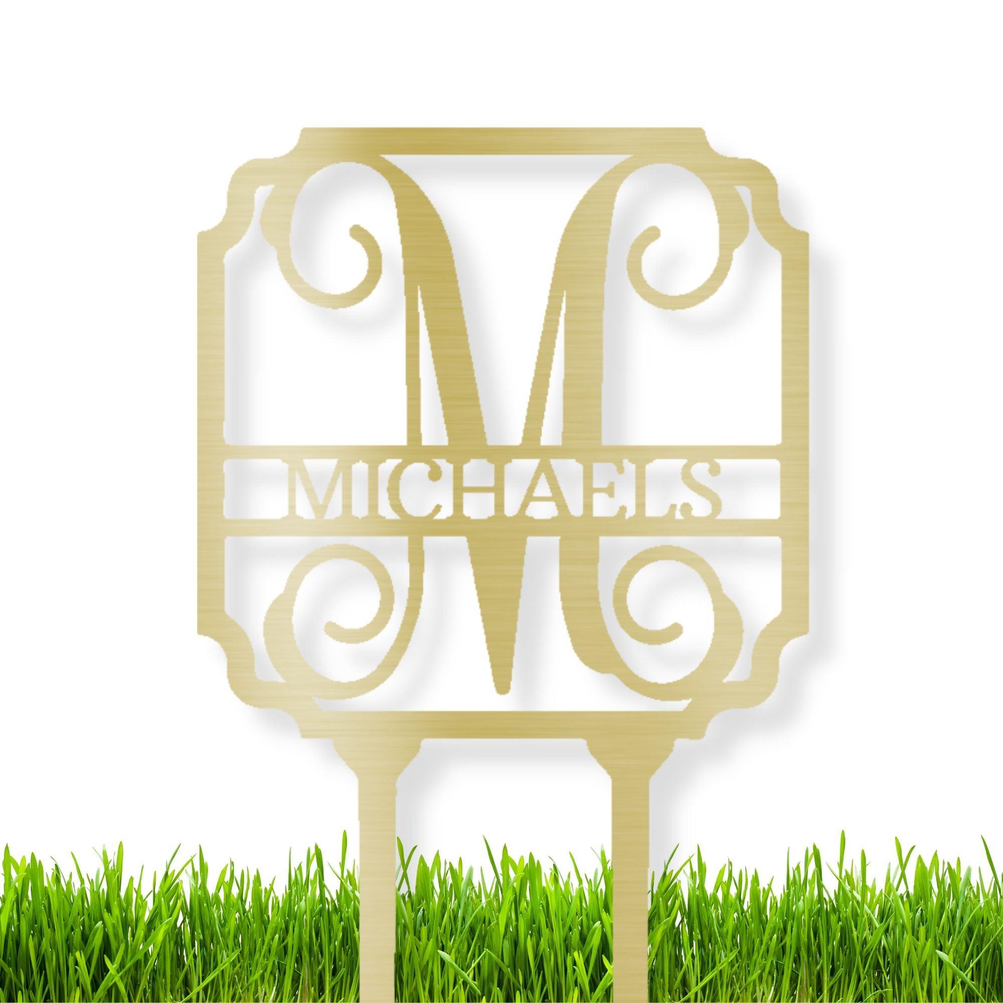 Vine Custom Name Initial Address Garden Lawn Yard Steel Stake Sign - Mallard Moon Gift Shop