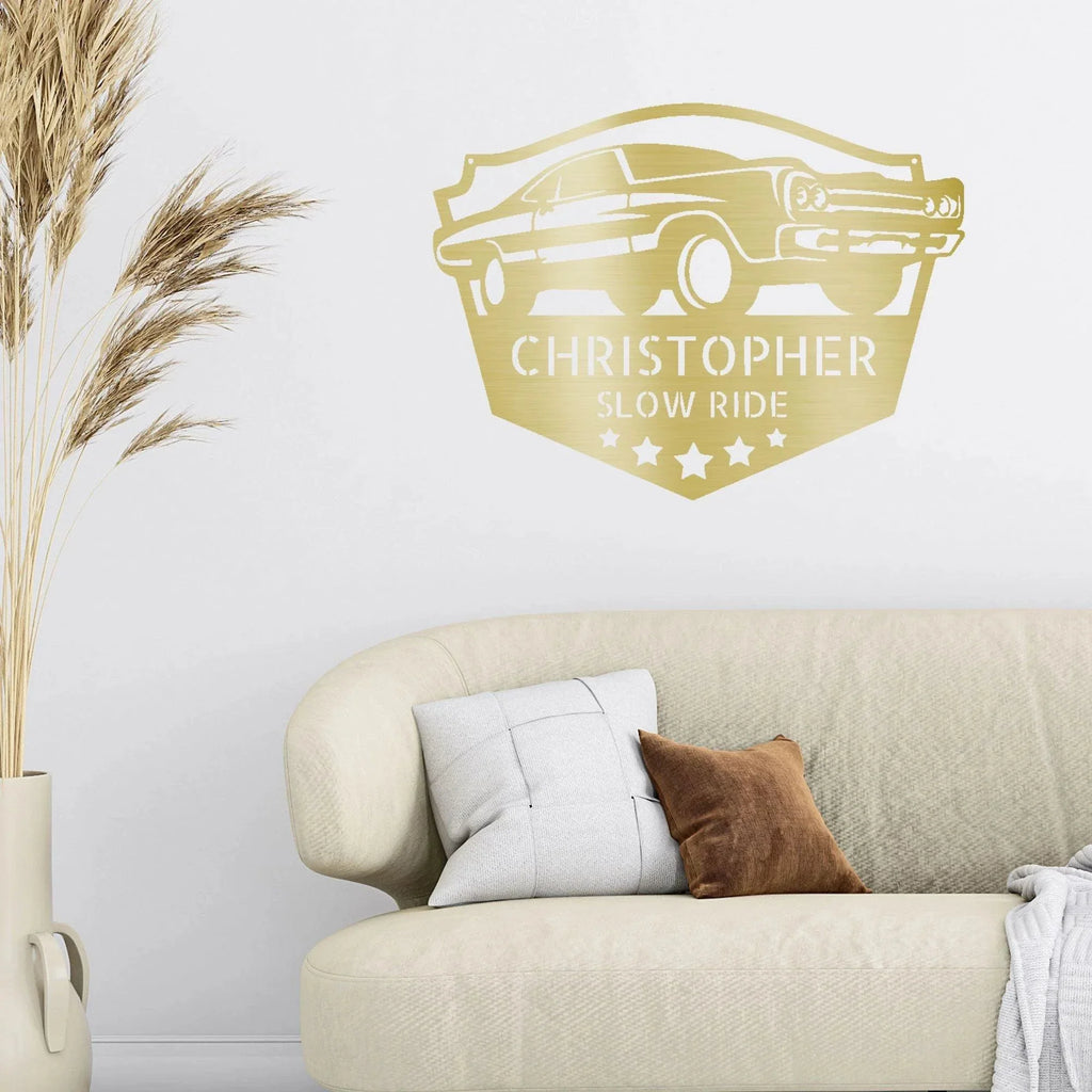Classic Car Custom Name Indoor Outdoor Steel Wall Sign