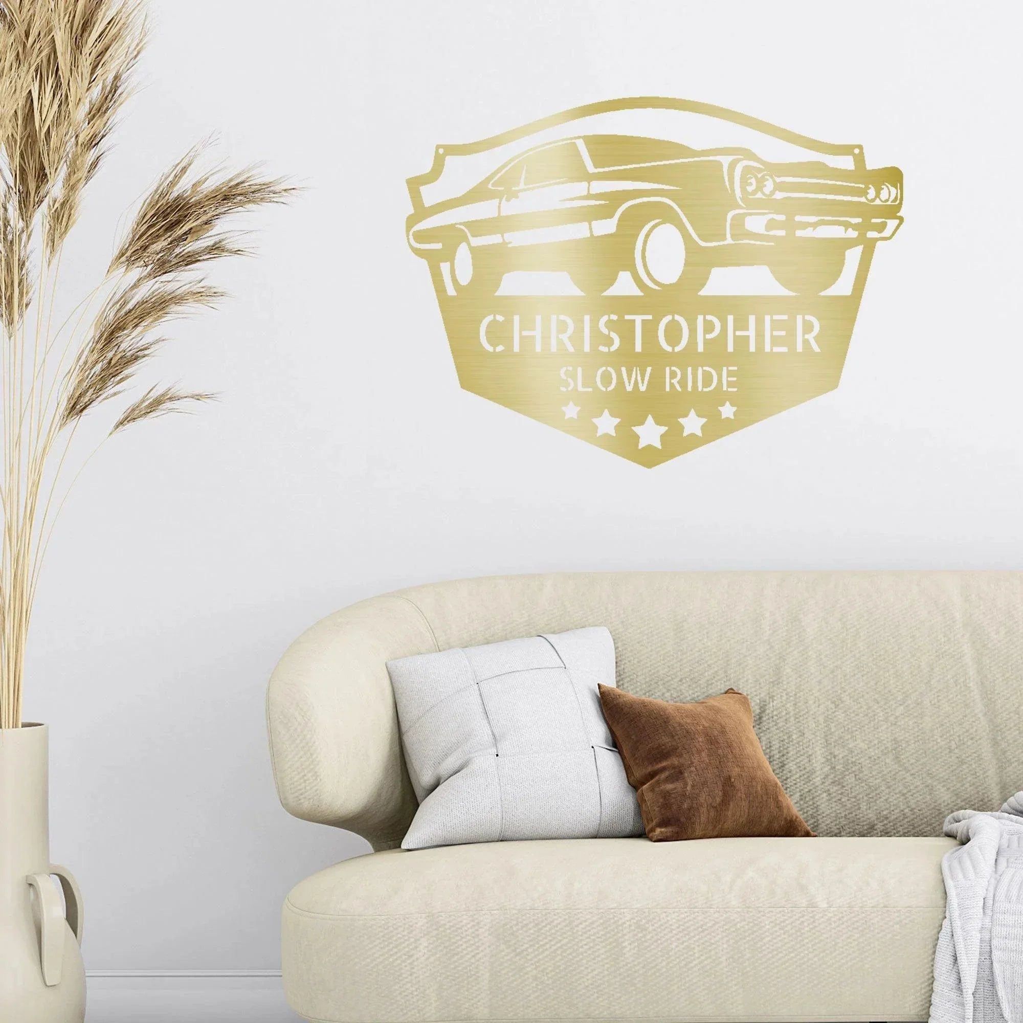 Classic Car Custom Name Indoor Outdoor Steel Wall Sign