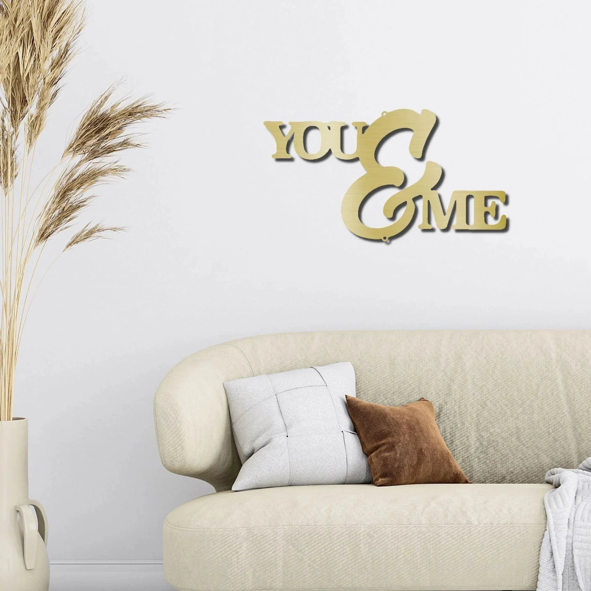 You and Me Script Indoor Outdoor Steel Wall Sign