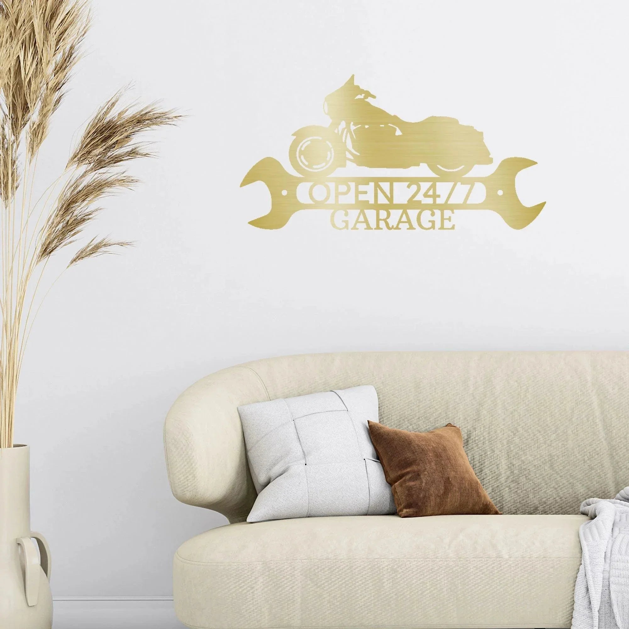 Personalized Motorcycle Indoor Outdoor Steel Wall Sign Art