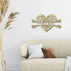Fancy Heart Custom Name Steel Wall Sign