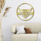 Patriotic Eagle Monogram Personalized Indoor Outdoor Steel Wall Sign Art