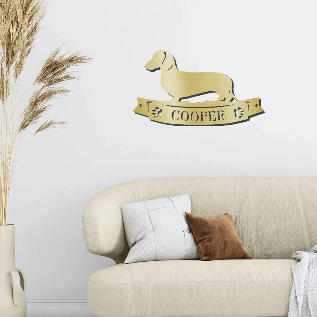 Dachshund Banner Monogram - Steel Sign