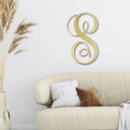Fancy Initial Custom Monogram Metal Wall Art