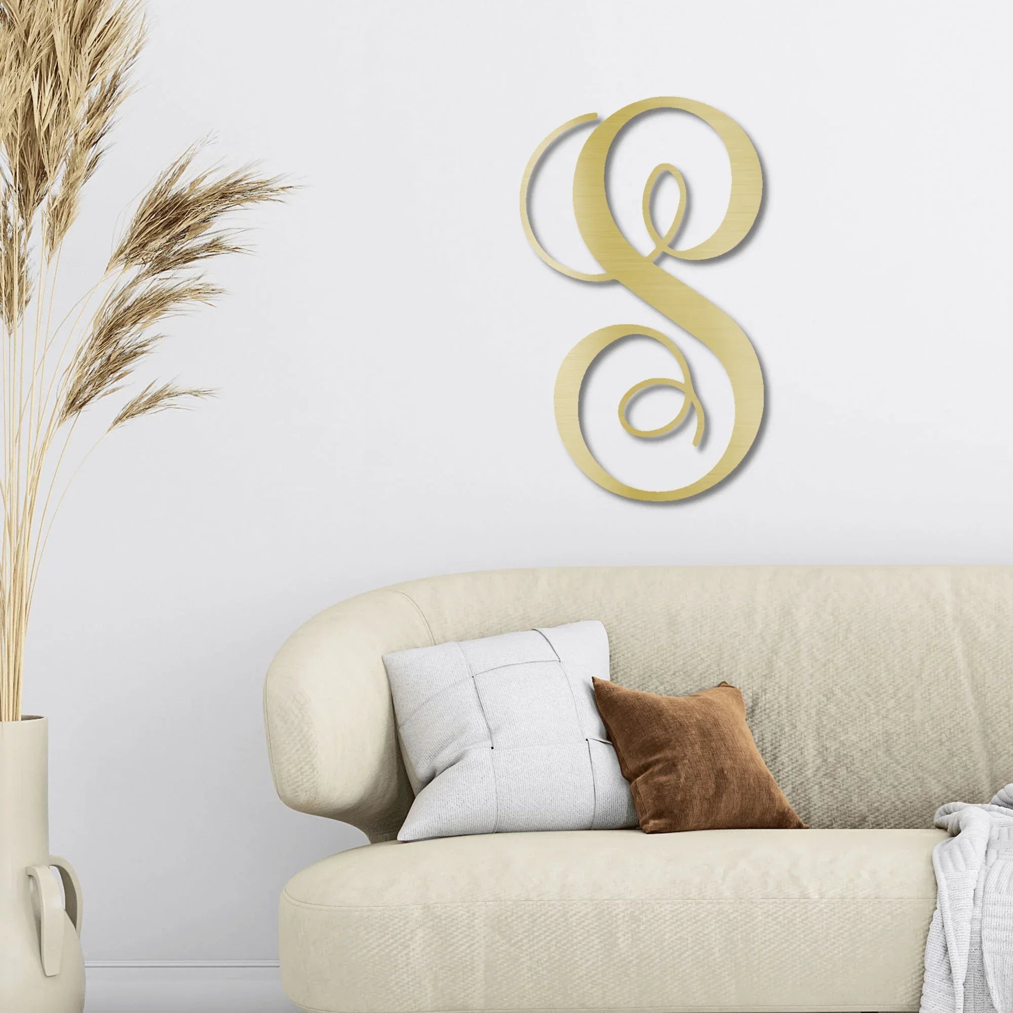 Fancy Initial Custom Monogram Metal Wall Art