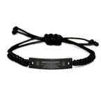 Granddaughter Engraved Black Rope Bracelet, Motivational Heartfelt Birthday, Christmas Holiday Gifts For Granddaughter, You are Braver than you Believe, Loved More than you Know