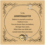 Granddaughter Sunflower Bracelet, Motivational - You are Braver than you Believe, Loved More than you Know