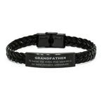 Grandfather Long Distance Relationship No matter the miles that separate us, Our Bond Remains Unbreakable Braided Leather Bracelet Birthday Father's Day Christmas Unique Gifts