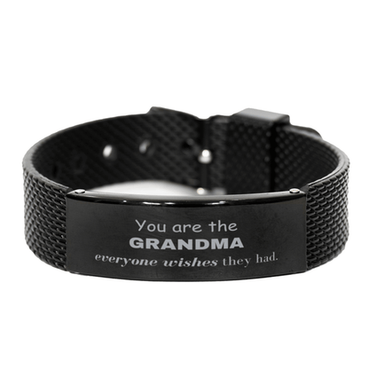 Grandma Black Shark Mesh Bracelet, Everyone wishes they had, Inspirational Bracelet For Grandma, Grandma Gifts, Birthday Christmas Unique Gifts For Grandma - Mallard Moon Gift Shop