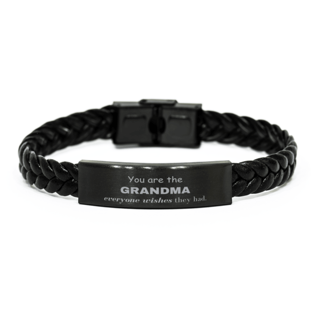 Grandma Braided Leather Bracelet, Everyone wishes they had, Inspirational Bracelet For Grandma, Grandma Gifts, Birthday Christmas Unique Gifts For Grandma - Mallard Moon Gift Shop
