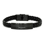Grandma Braided Leather Engraved Bracelet - Always Follow your Dreams - Birthday, Christmas Holiday Jewelry Gift