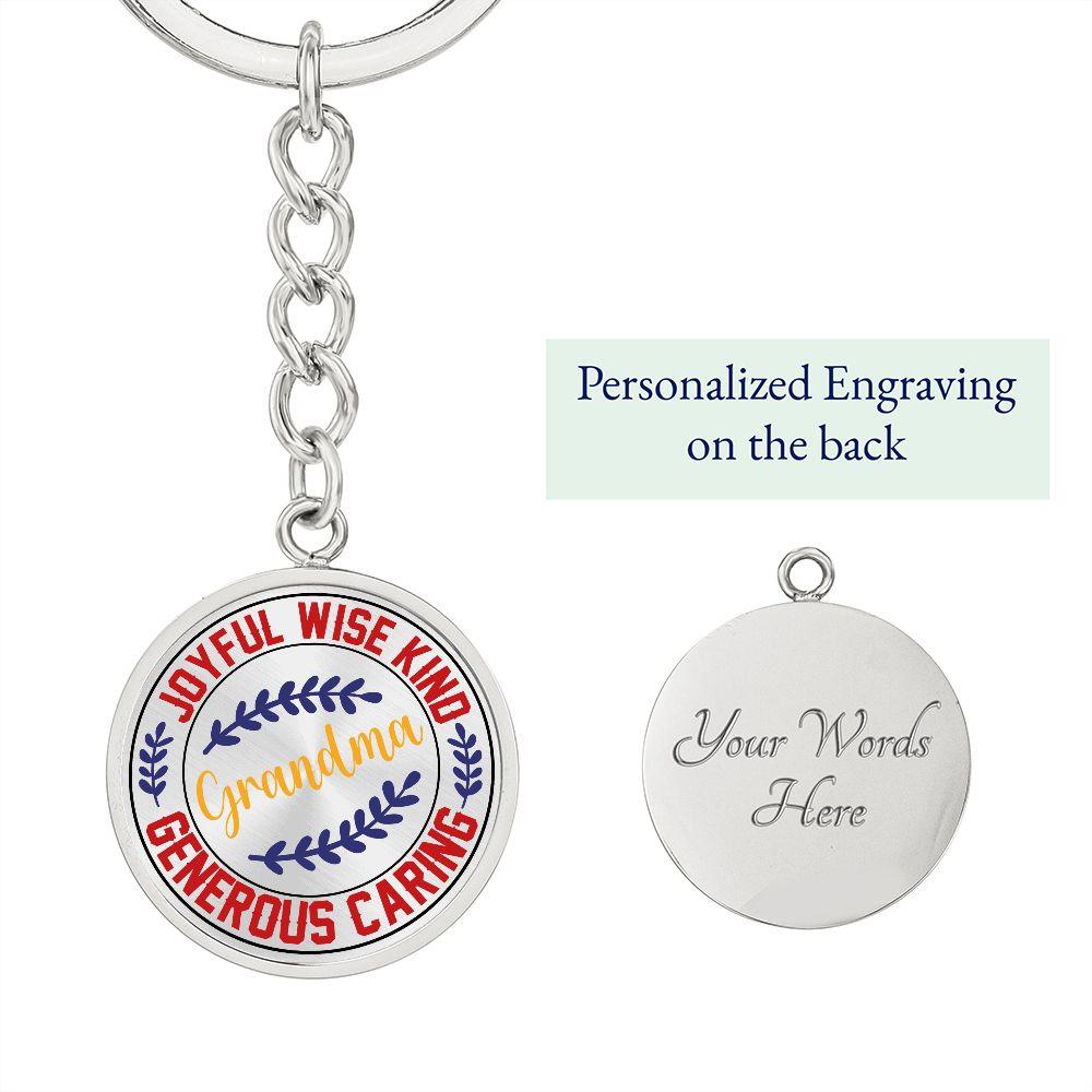 Grandma Engraved Circle Keychain - Mallard Moon Gift Shop