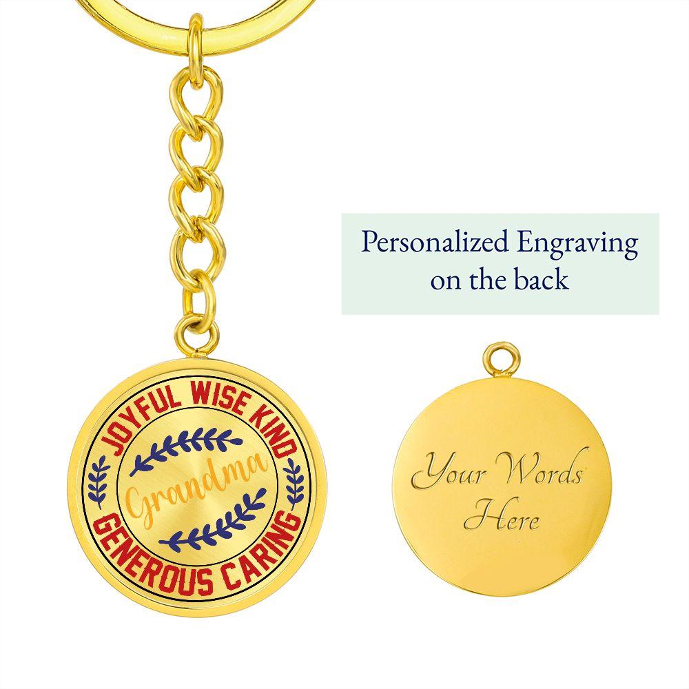 Grandma Engraved Circle Keychain - Mallard Moon Gift Shop