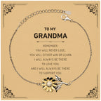 Grandma Gifts, To My Grandma Remember, you will never lose. You will either WIN or LEARN, Keepsake Sunflower Bracelet Birthday Christmas Gifts Ideas