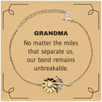 Grandma Long Distance Relationship Gifts, No matter the miles that separate us, Cute Love Sunflower Bracelet For Grandma, Birthday Christmas Unique Gifts For Grandma