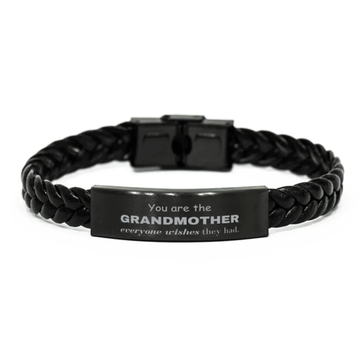 Grandmother Braided Leather Bracelet, Everyone wishes they had, Inspirational Bracelet For Grandmother, Grandmother Gifts, Birthday Christmas Unique Gifts For Grandmother
