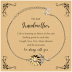 Grandmother Sunflower Bracelet - Life is Learning to Dance in the Rain Birthday, Christmas Holiday Gifts