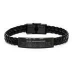 Grandmother Inspirational Braided Leather Bracelet Birthday Christmas Gifts- Behind you, all your memories, before you, all your dreams, around you, all who love you, within you, all you need