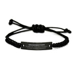 Grandmother Long Distance Relationship Gifts, No matter the miles that separate us, Cute Love Black Rope Bracelet For Grandmother, Birthday Christmas Unique Gifts For Grandmother