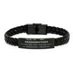 Grandmother Long Distance Relationship No matter the miles that separate us, Our Bond Remains Unbreakable Braided Leather Bracelet Birthday Mother's Day Christmas Unique Gifts