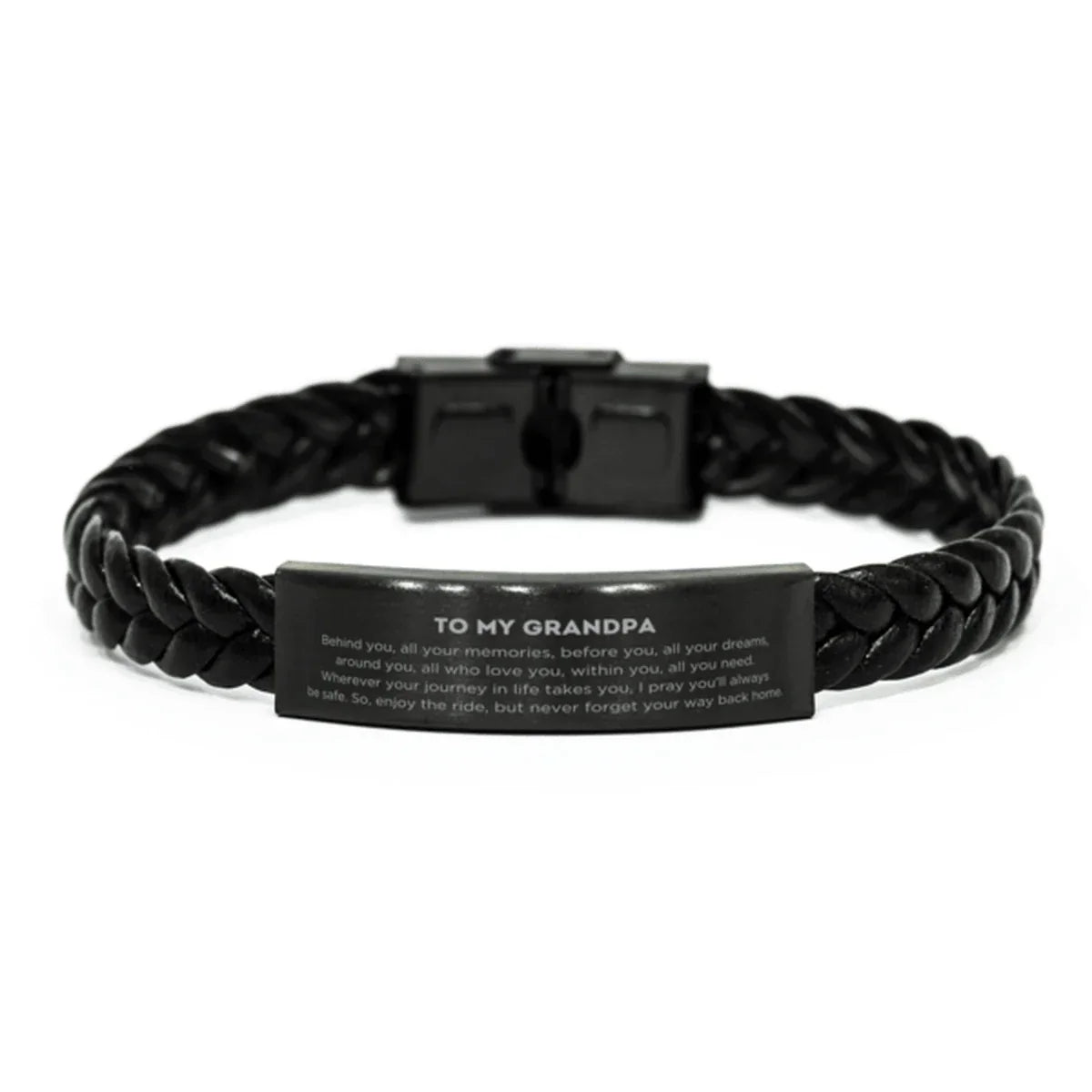 Grandpa Braided Leather Bracelet Birthday Christmas Unique Gifts Behind you, all your memories, before you, all your dreams