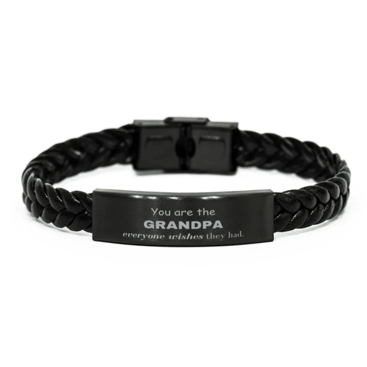 Grandpa Braided Leather Bracelet, Everyone wishes they had, Inspirational Bracelet For Grandpa, Grandpa Gifts, Birthday Christmas Unique Gifts For Grandpa