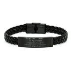 Grandpa Braided Leather Bracelet Life is Learning to Dance in the Rain - Birthday, Christmas Holiday Gifts