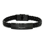 Grandpa Braided Leather Engraved Bracelet - Always Follow your Dreams - Birthday, Christmas Holiday Jewelry Gift
