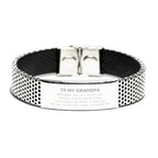 Grandpa Gifts, To My Grandpa Remember, you will never lose. You will either WIN or LEARN, Keepsake Stainless Steel Bracelet For Grandpa Engraved, Birthday Christmas Gifts Ideas For Grandpa X-mas Gifts