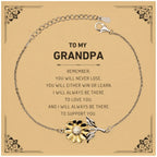Grandpa Gifts, To My Grandpa Remember, you will never lose. You will either WIN or LEARN, Keepsake Sunflower Bracelet For Grandpa Card, Birthday Christmas Gifts Ideas For Grandpa X-mas Gifts