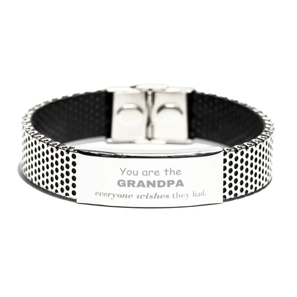 Grandpa Stainless Steel Bracelet, Everyone wishes they had, Inspirational Bracelet For Grandpa, Grandpa Gifts, Birthday Christmas Unique Gifts For Grandpa