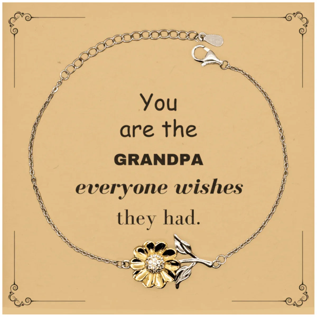 Grandpa Sunflower Bracelet, Everyone wishes they had, Inspirational Bracelet For Grandpa, Grandpa Gifts, Birthday Christmas Unique Gifts For Grandpa